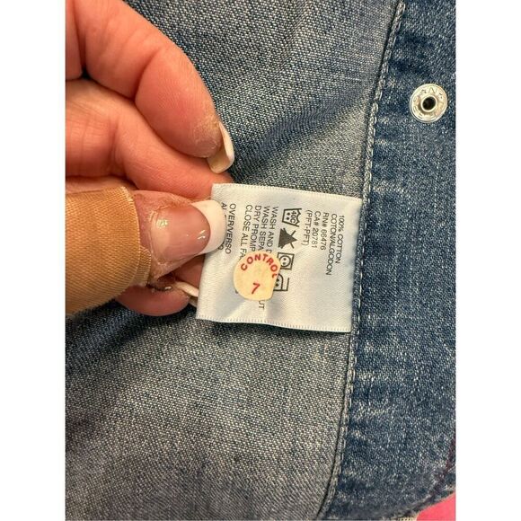 Tommy Hilfiger Women’s Denim Dress Sz. 12 Snap Button Front Short Sleeve - Picture 11 of 11